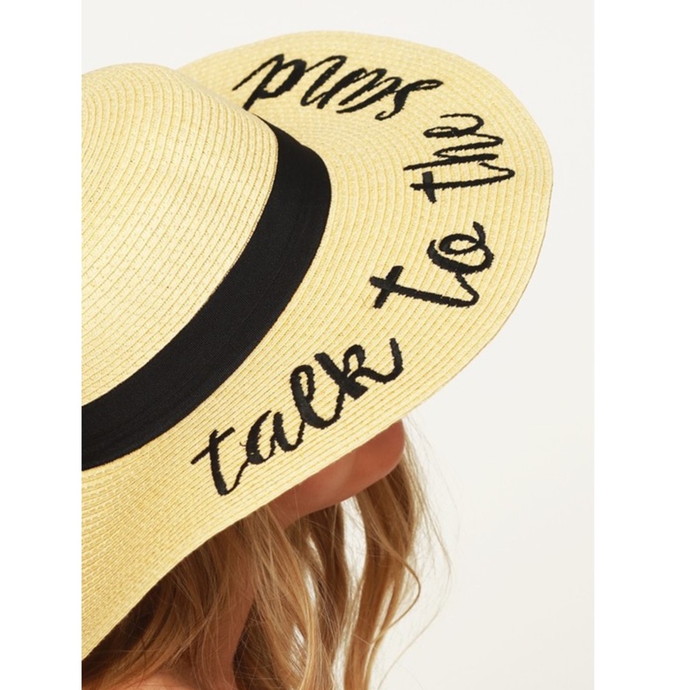 Floppy Embroidered Straw SunHat